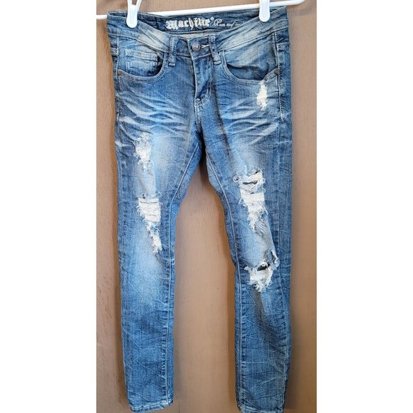 Machine Denim - Machine Jeans Sz‎ 25 Distressed Skinny